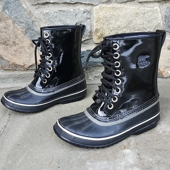 sorel patent leather boots